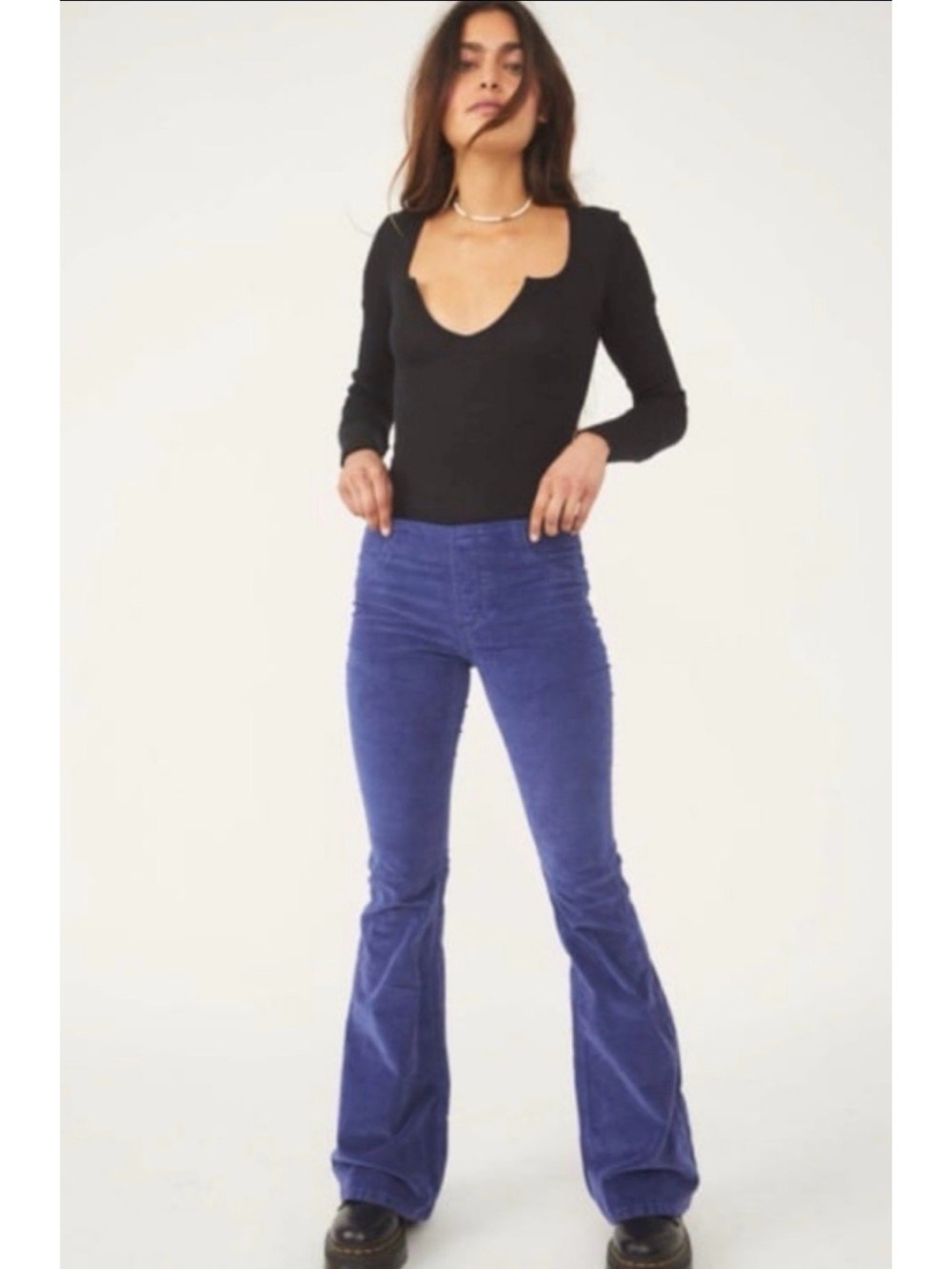 We The Free Pants 31 Purple High-Rise Pull On Corduroy Flare LIKE NEW!